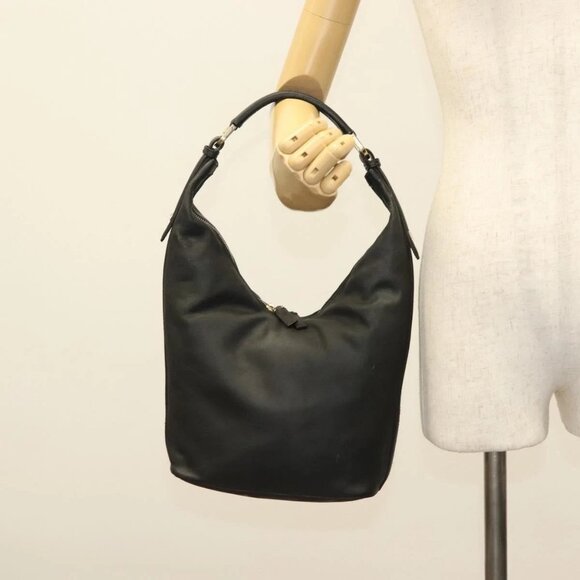 GUCCI Shoulder Bag Leather Black Gold 73885 Auth SW1477 - Picture 3 of 16